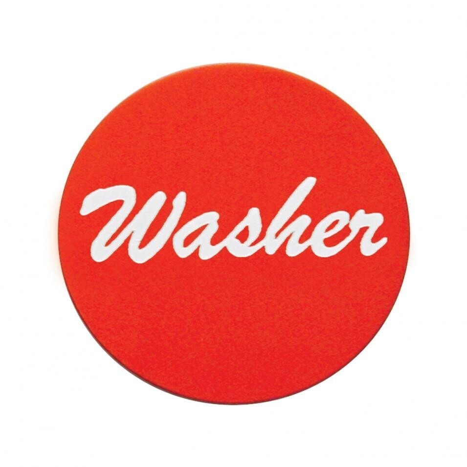 "Washer" Dash Knob - Red Aluminum Sticker