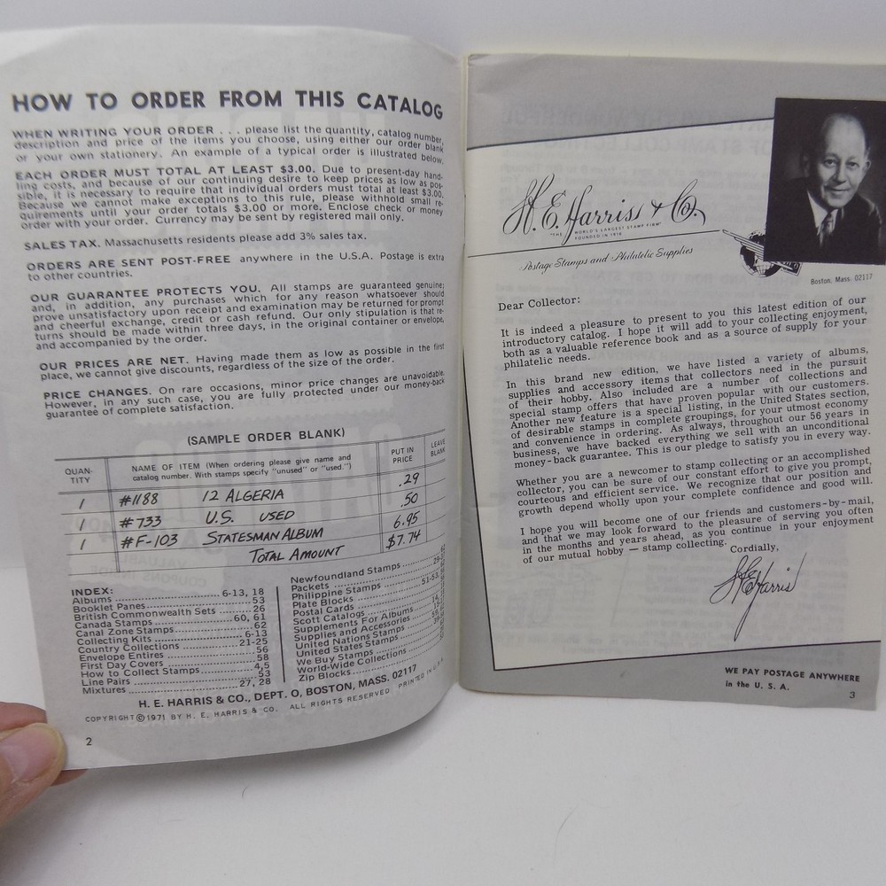 Harris Catalog H.E. Harris & Co. 1971 Stamp Collecting Catalog US Stamps