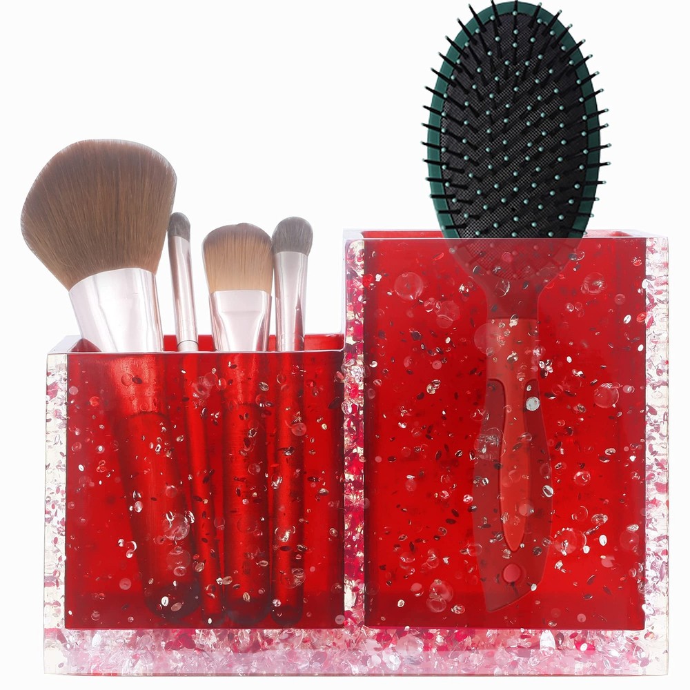 Vanity Countertop Accessory Oranizer, Holder for Makeup Brush and Teethbrush,...