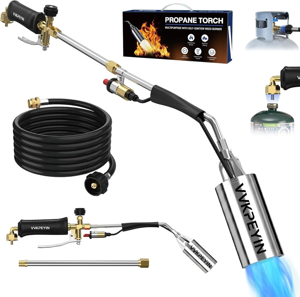 Multi-Purpose Heavy-Duty Propane Torch with Self Igniter for Weeding & Melting
