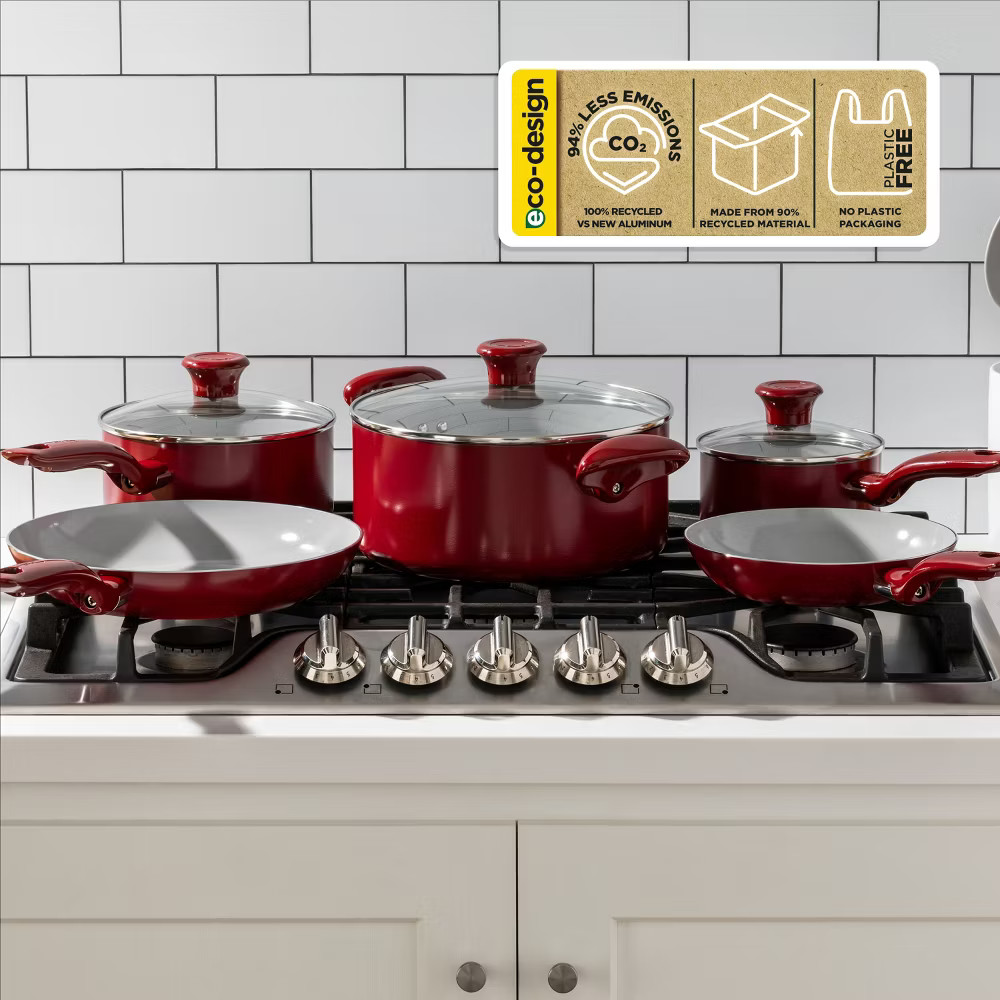 T-Fal 12pc Simply Cook Ceramic Cookware Set