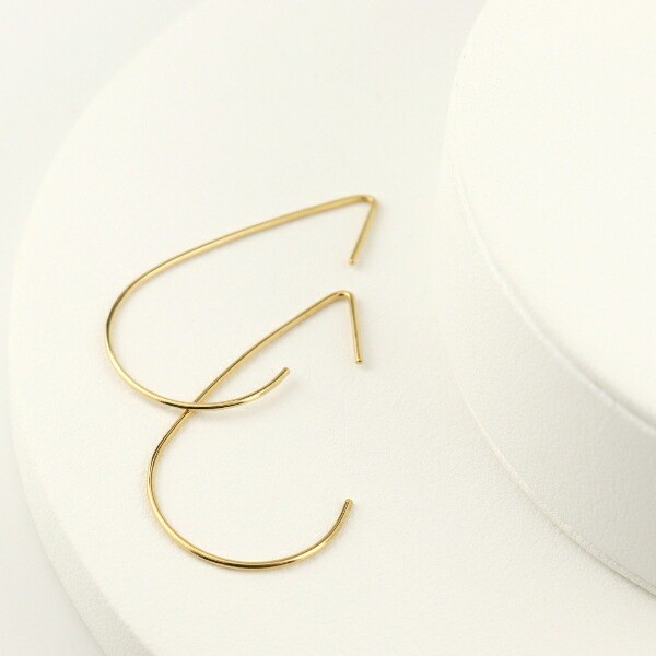 K18 Solid Gold Drop Hook Earrings (Pair)