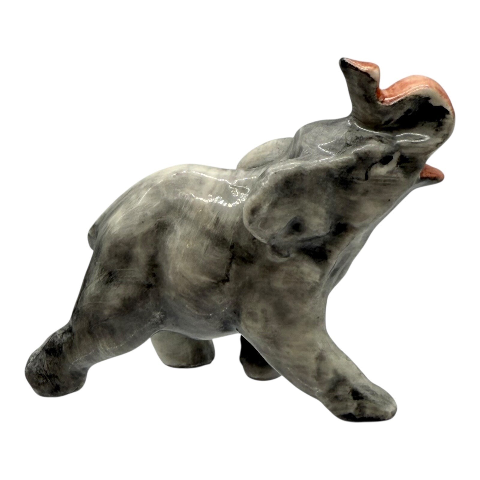 Elephant Figurine Statue Trunk Up Good Luck Decor Animal Vintage Collectible