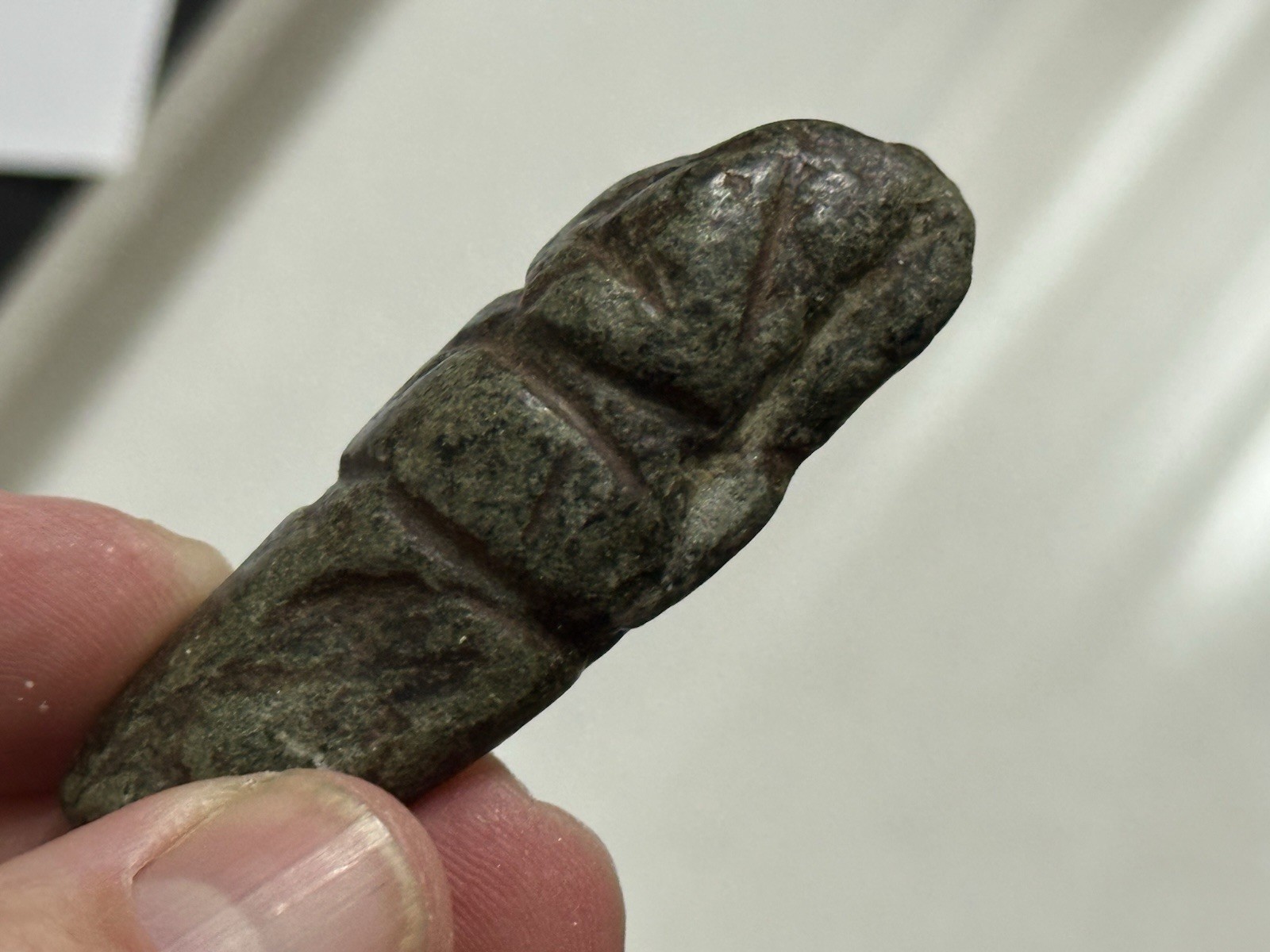 PRECOLUMBIAN HUMAN EFFIGY PENDANT AXE GOD OLMEC MEZCALA MIXTEC JADE JADEITE MAYA