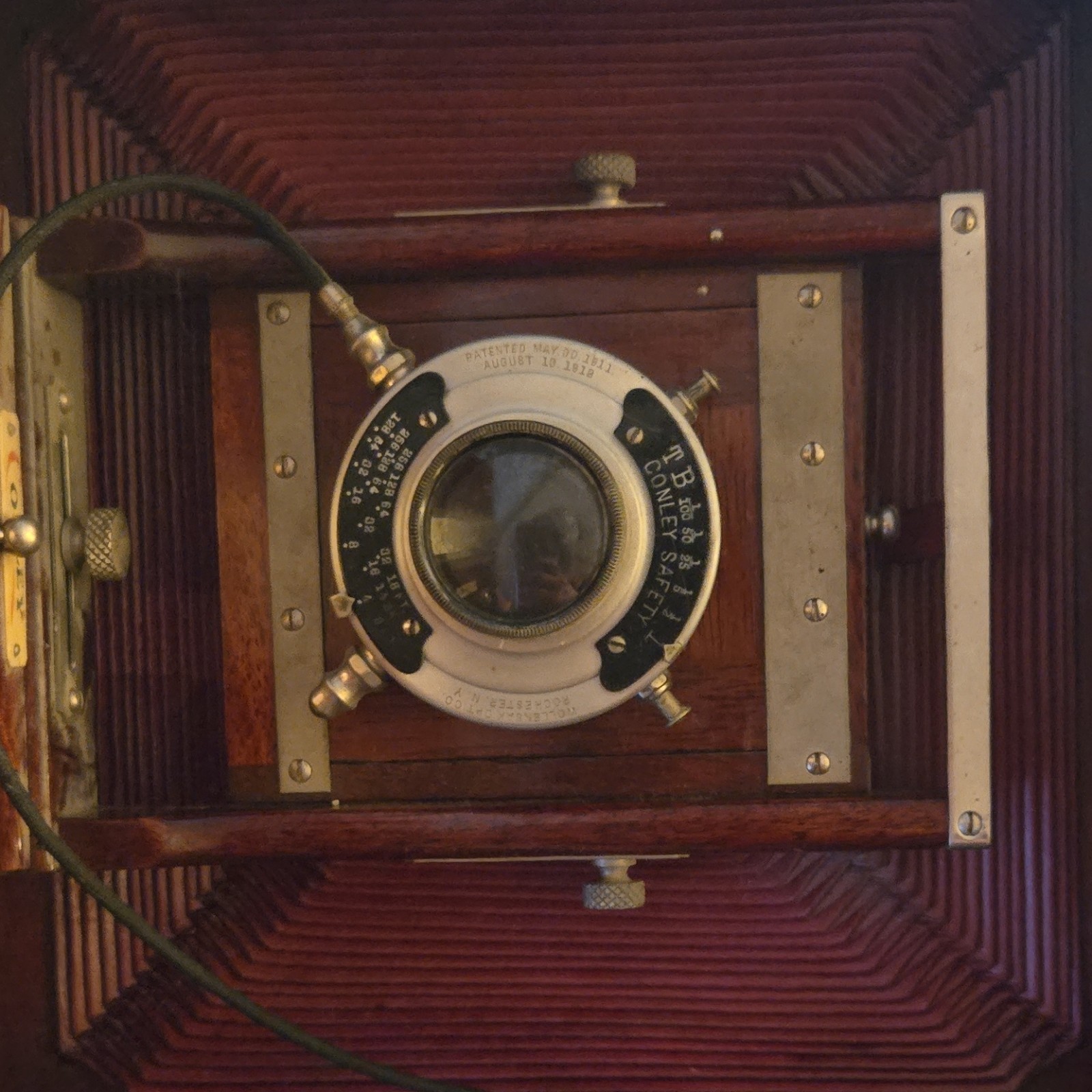 Conley Safety Vintage Brown Box Camera with Leather Case