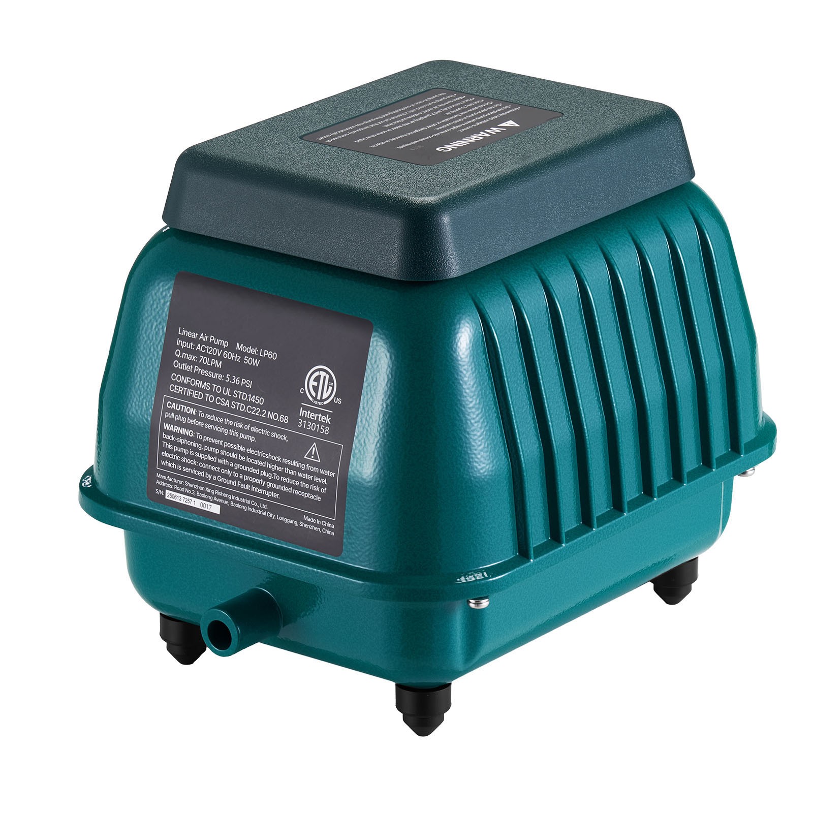 Uimoso Linear Air Pump for Septic Systems & Deep Pond Aeration 1110 GPH Capacity