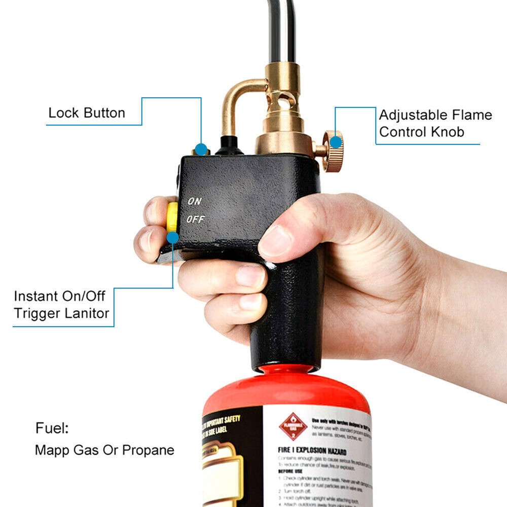For TS8000 Trigger Start Mapp Gas Torch High Intensity Propane Torch Welding Kit