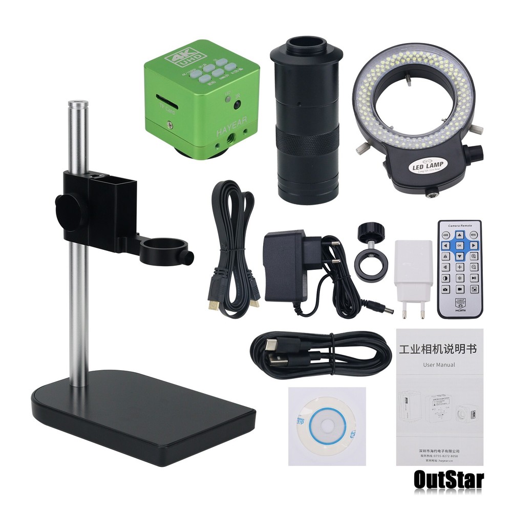 USB Digital Video Microscope Camera 4K 41MP HDMI-compatible 150X C Mount Lens