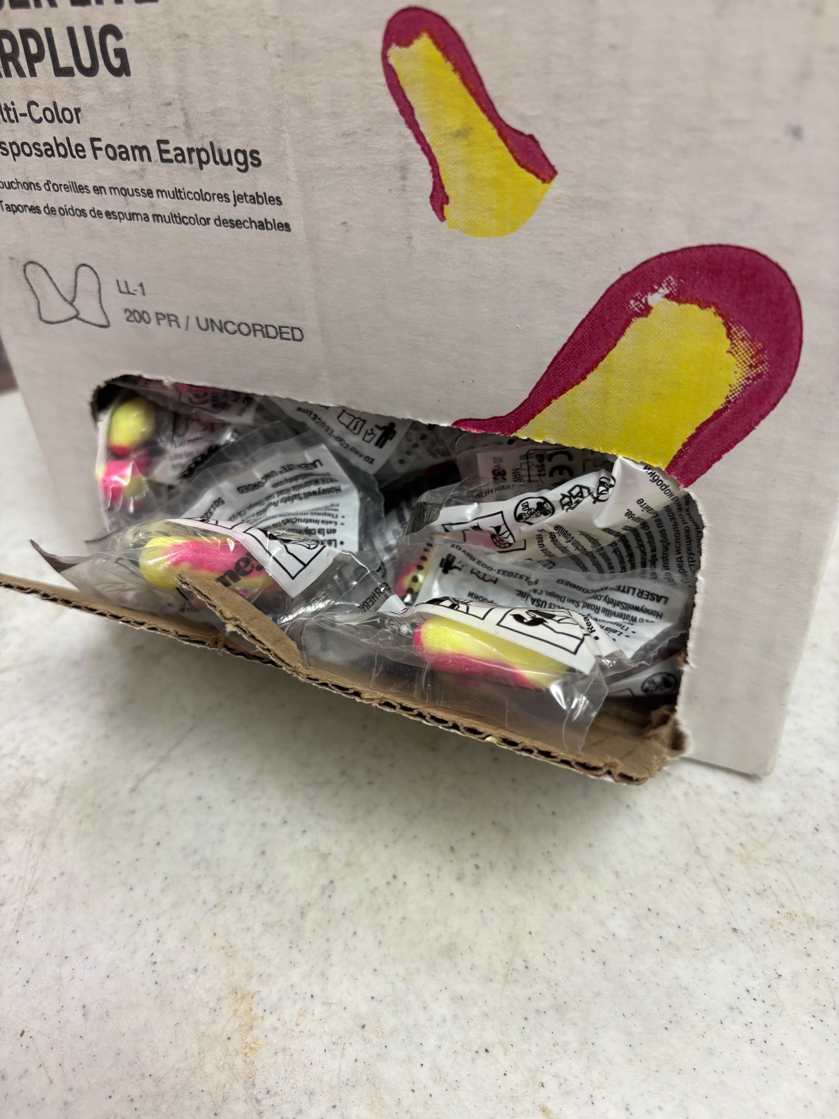 Howard Leight Laser Lite LL-1 Honeywell Disposable Ear Plugs New 200 pair