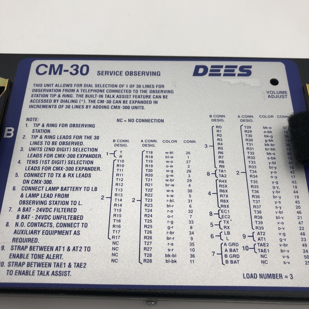 Dees CM-30 Phone Service Observing Unit UNTESTED READ