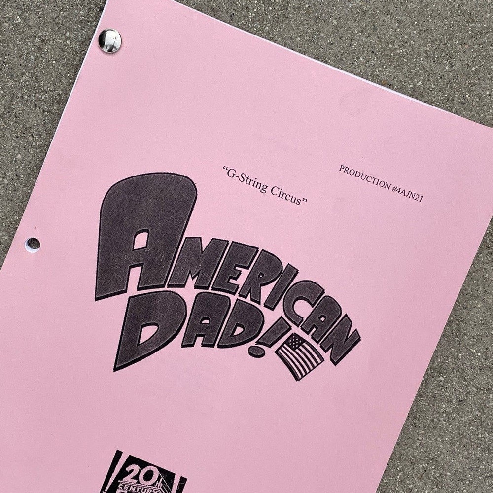 American Dad Original 2008 Production Used Table Draft Script G-String Circus Ep