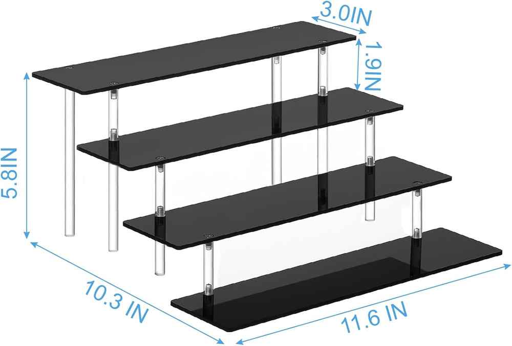 4 Tier Perfume Organizer Stand, Acrylic Risers Display Stands, Display Risers, P