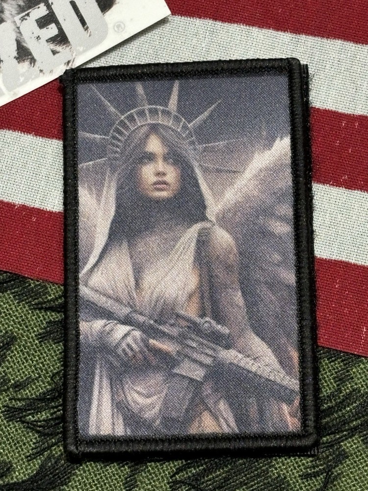 Lady Liberty Tactical Hook And Loop Patch High Quality graphic print 2x3” V