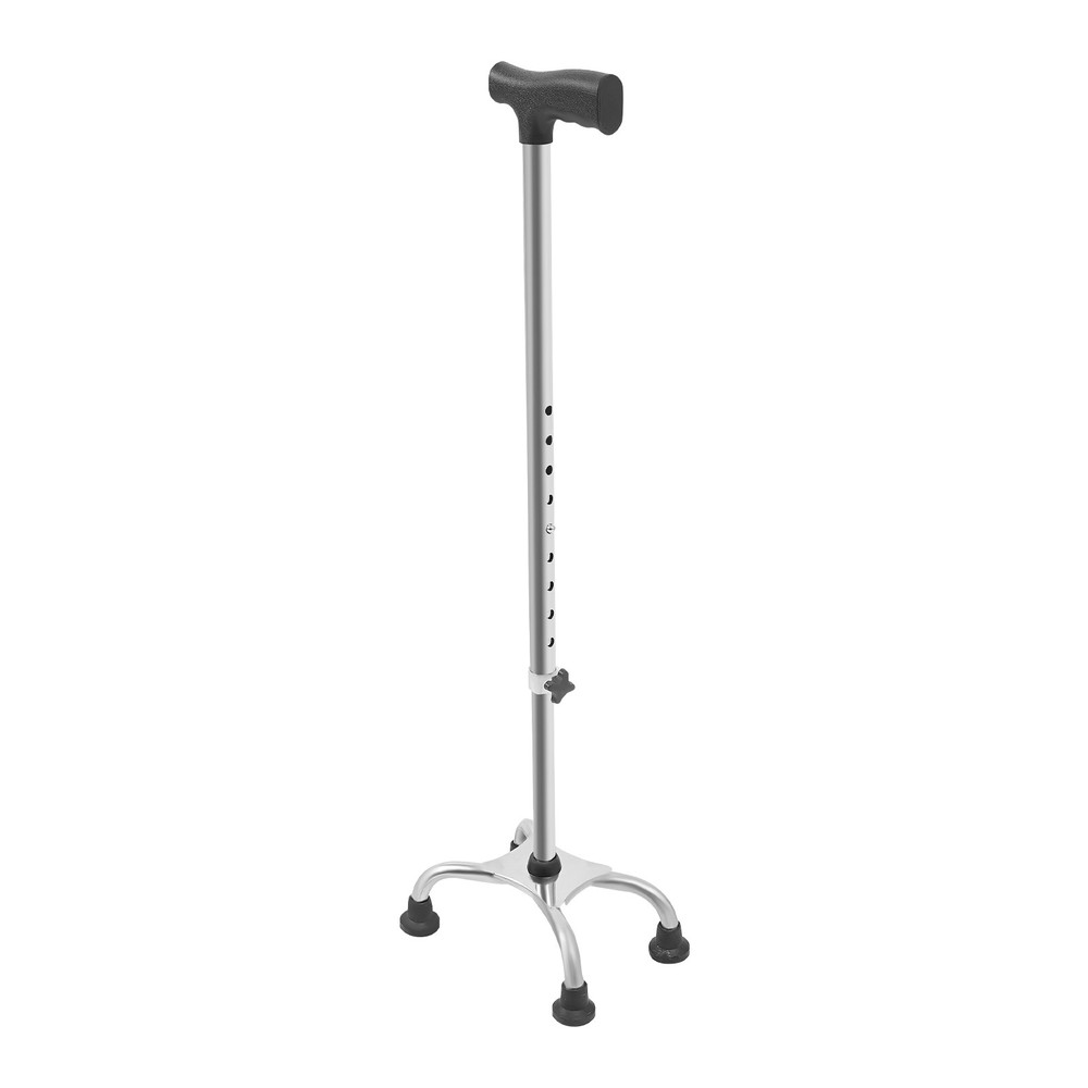 Adjustable Walking Cane Stick Mobility Quad Four Prong Base Small Base Walker