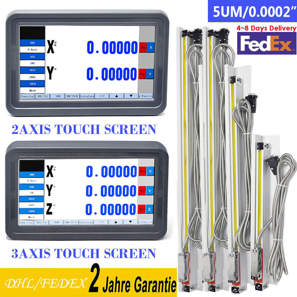 3/4 Axis Digital Display LCD DRO Touch Screen Display 5μm Linear Scale Scale