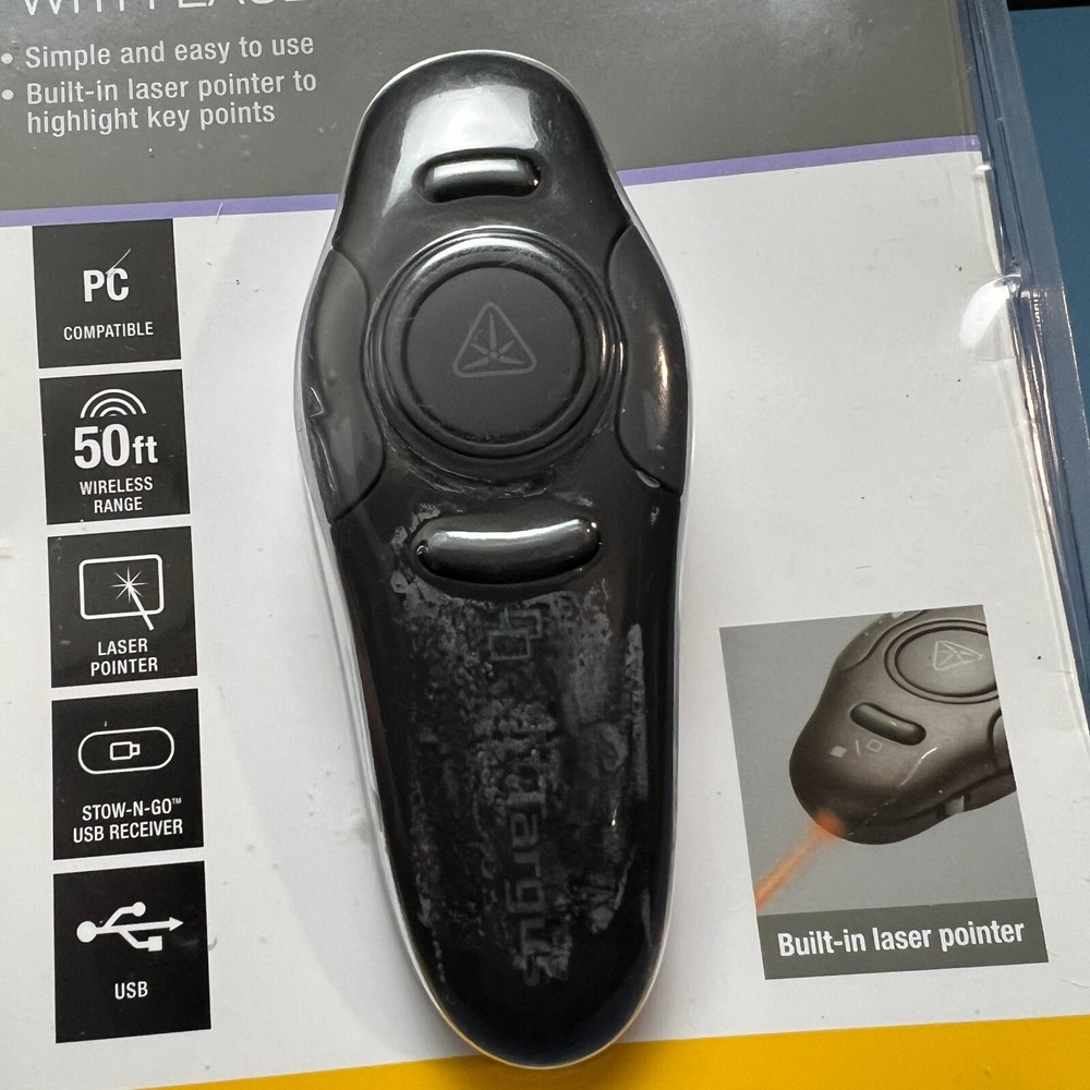 Targus AMP16US Wireless Presenter with Laser Pointer 50ft Range New In Package