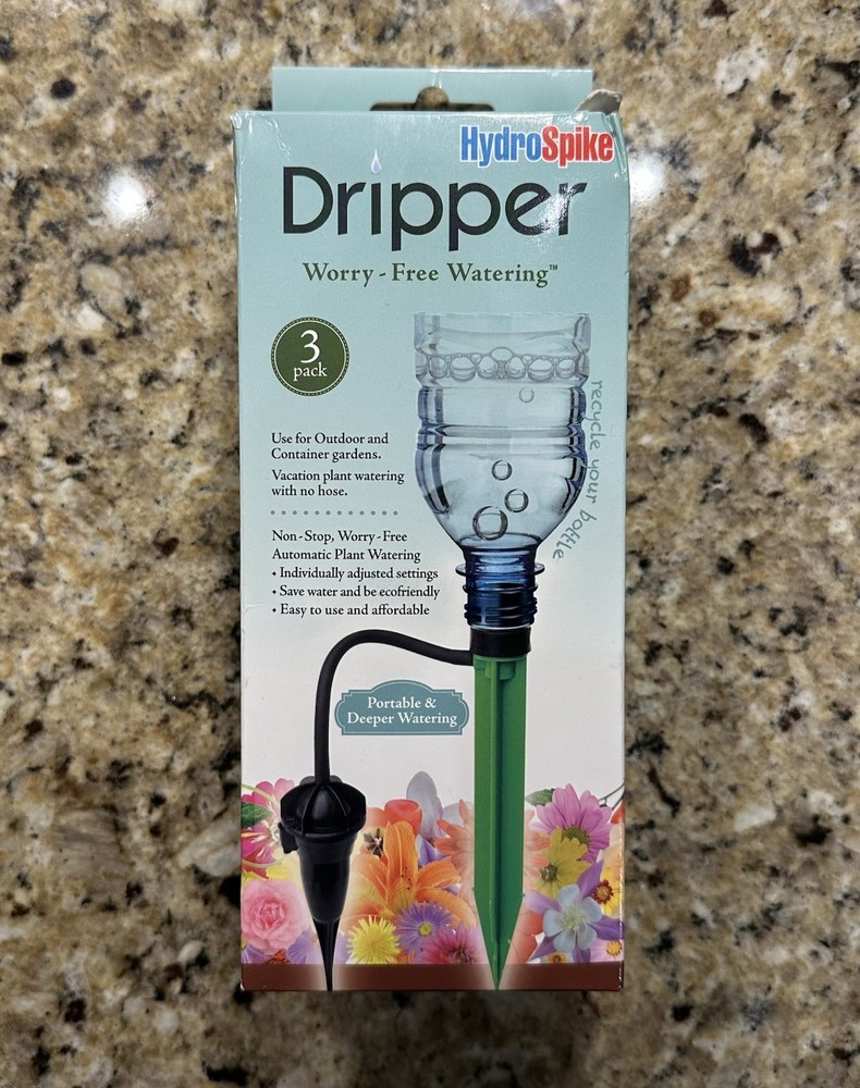 HydroSpike Dripper 3 Pack Worry Free Adjustable Drip Flow Watering Kit NEW