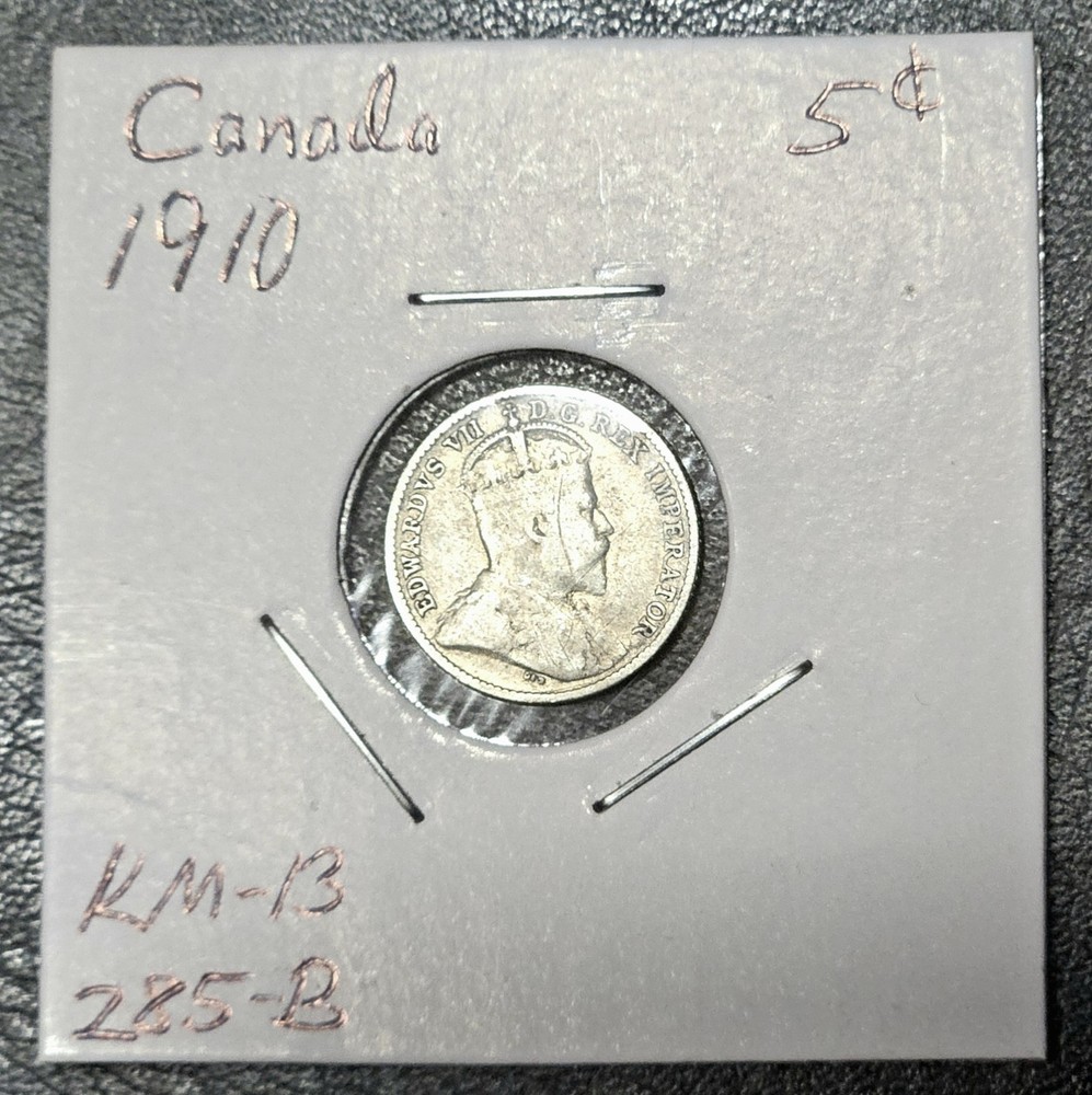 1910 Canada 5 Cent. .925% Silver.      CANC