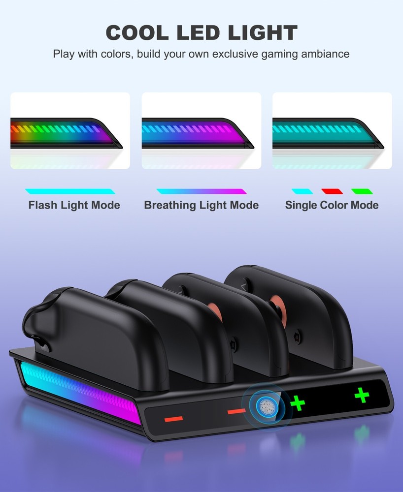 Charger Dock for Nintendo Switch 2 Joy con Controller w/Charging Cord&Indicator