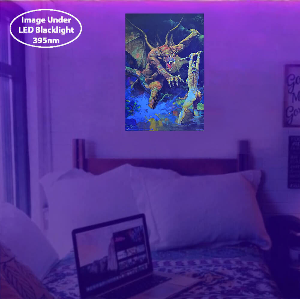 Beauty and The Beast by Frank Frazetta Non-Flocked Blacklight Poster 24" x 36"