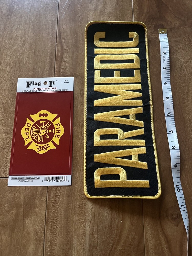 Paramedic large patch and firefighter vinyl decal
