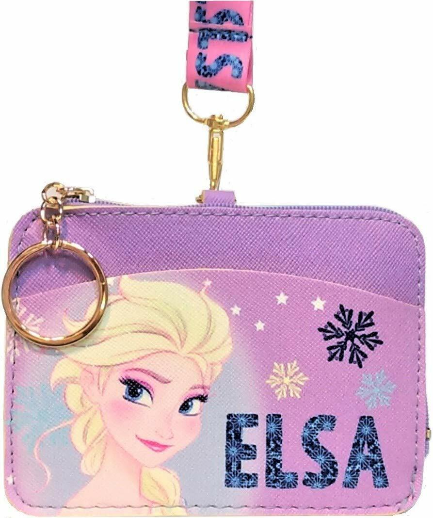 Frozen Elsa Change Coin Purse Card Holder Case Pouch Wallet Bag Lanyard Keychain