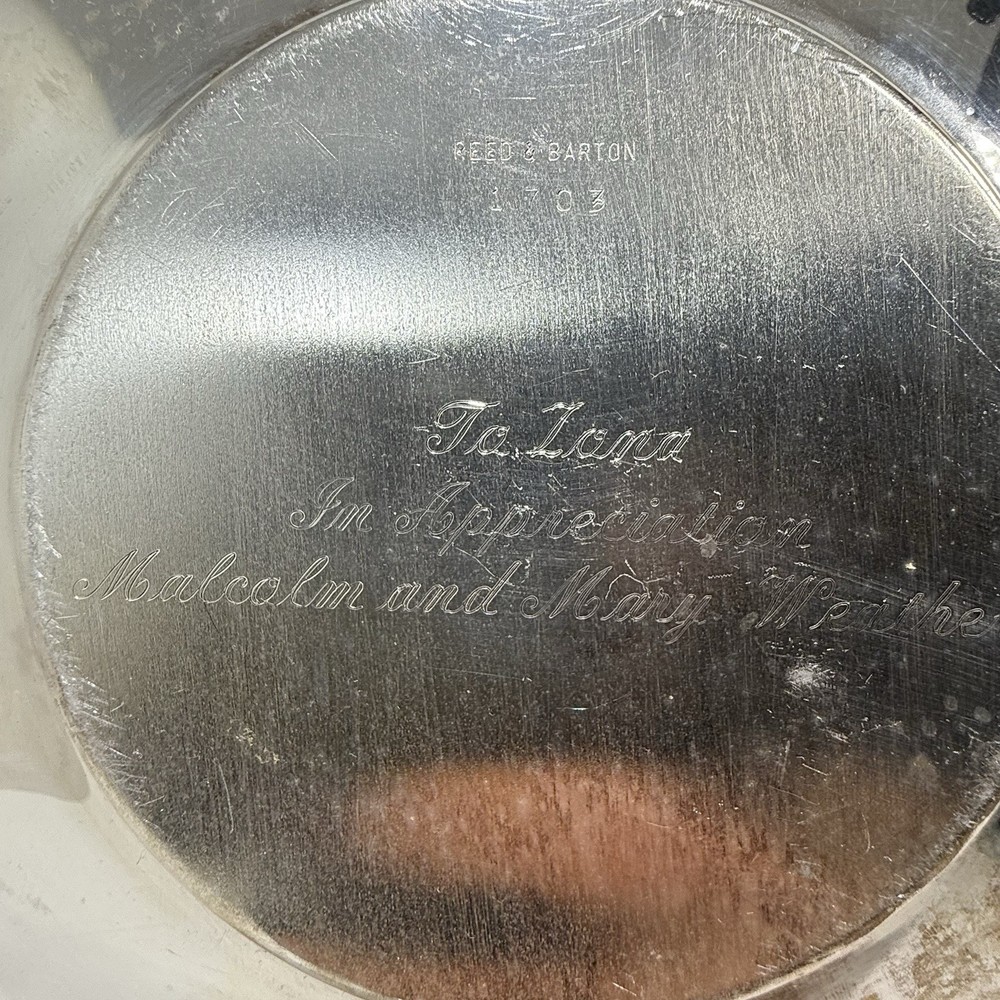 Silver Plated Plate Reed & Barton #1703 10.25” Serving Platter Sandwich Tray G.C