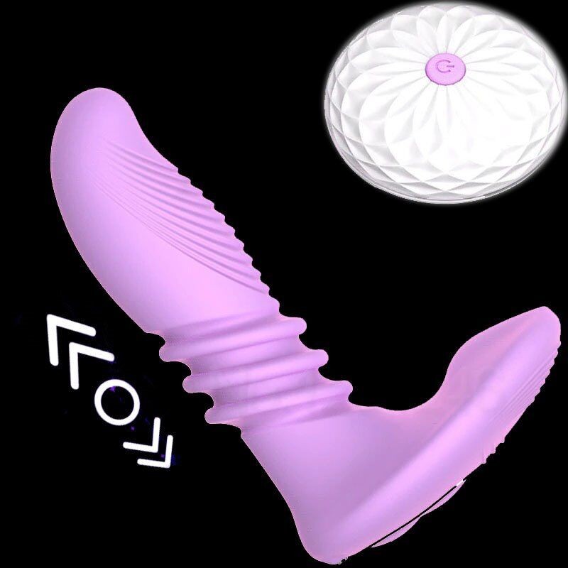 Wearable Remote Control Vibrating Thrusting Stroking Clit G-spot Vibrator Dildo