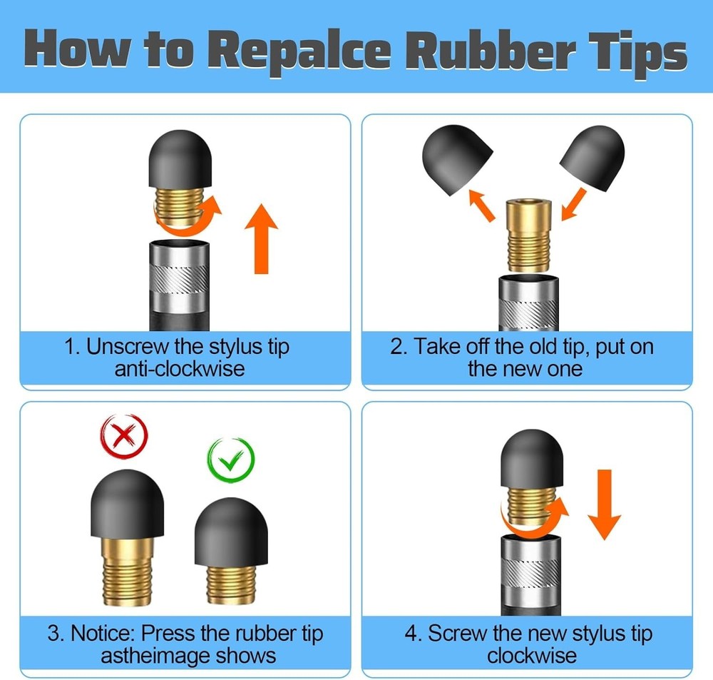 Convenient 30 Pcs Rubber Stylus Tips - Universal Compatibility for Precision Use