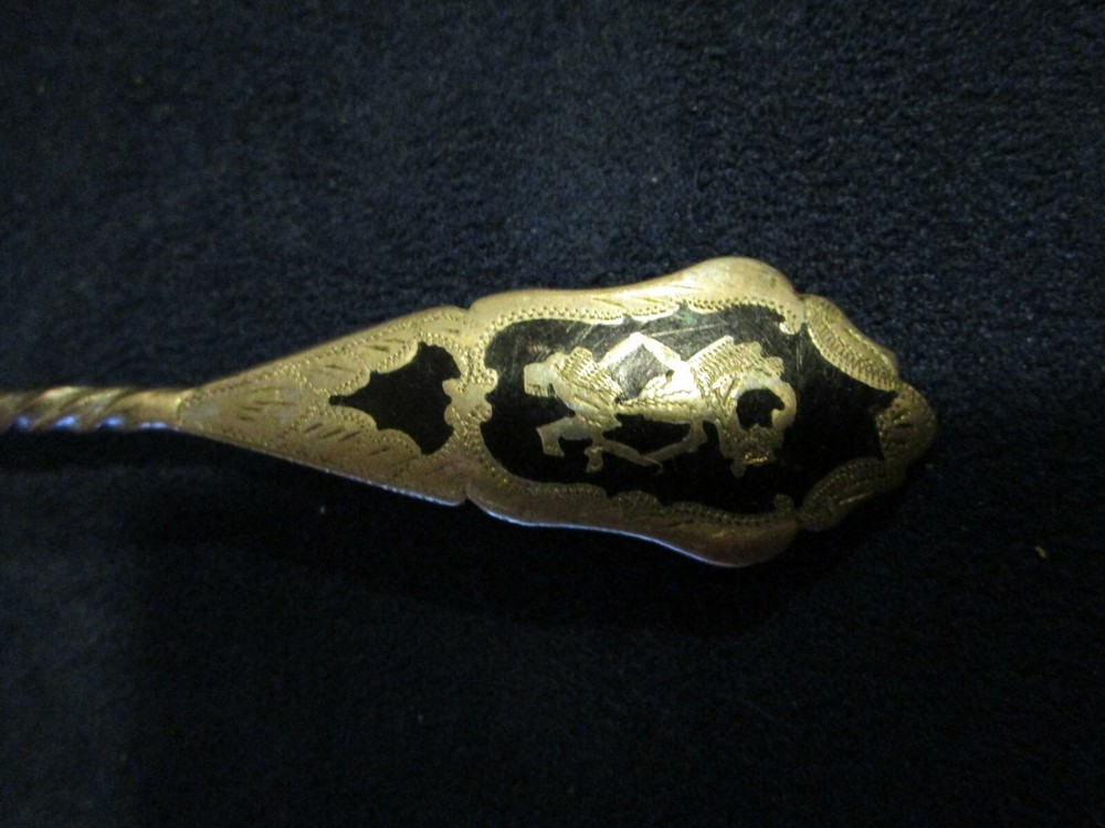 800 Silver Small Spoon, Asian/Indian Figural on Handle