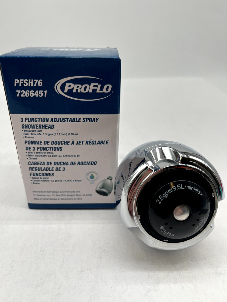 ProFlo PFSH76 3 Function Showerhead Chrome 1.5 GPM