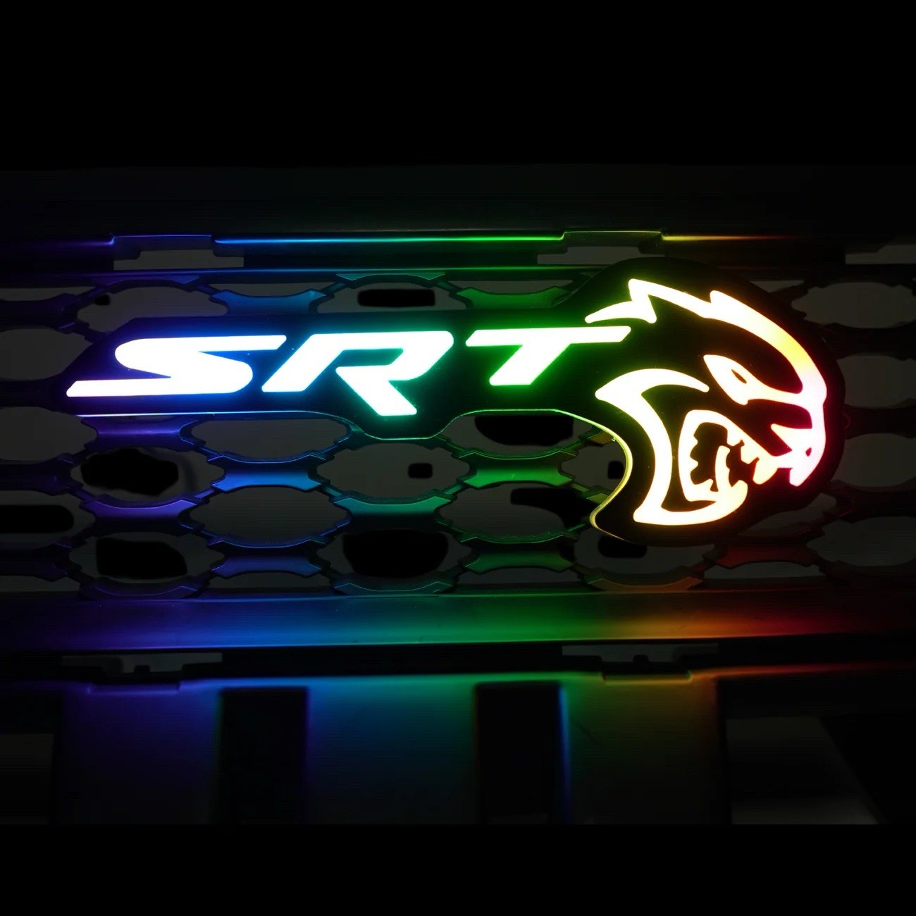 SRT Hellcat Front Grill Badge Emblem Led RGBw Bluetooth Controlled