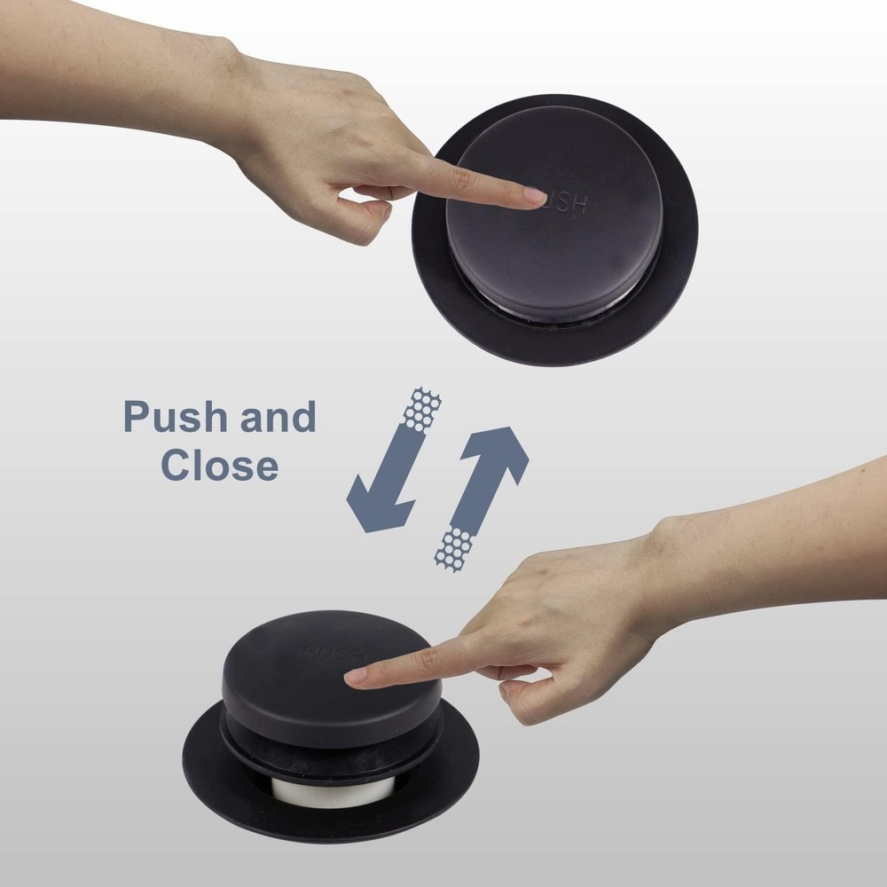 Black Tub Drain Tip-Toe Trim Set Conversion Kit Assembly, Hidrop