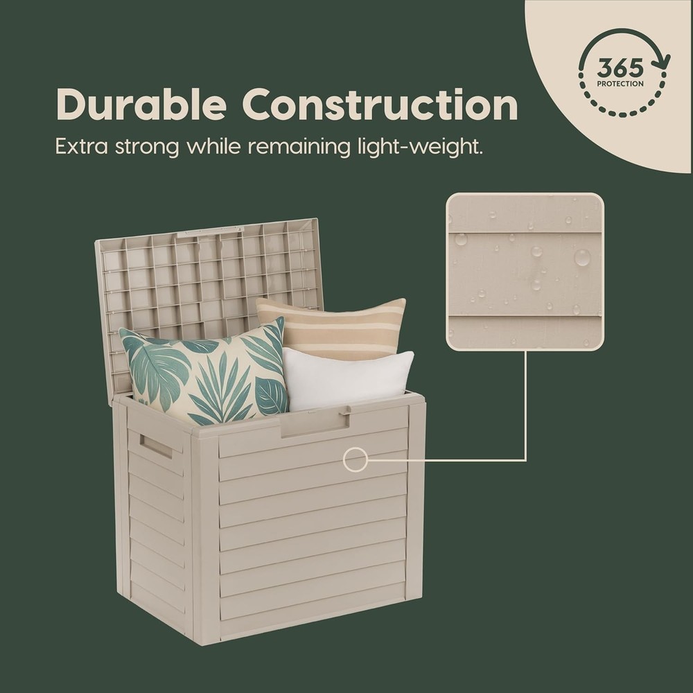 35-Gallon Outdoor Deck Delivery Storage Box Lockable & UV-Protected