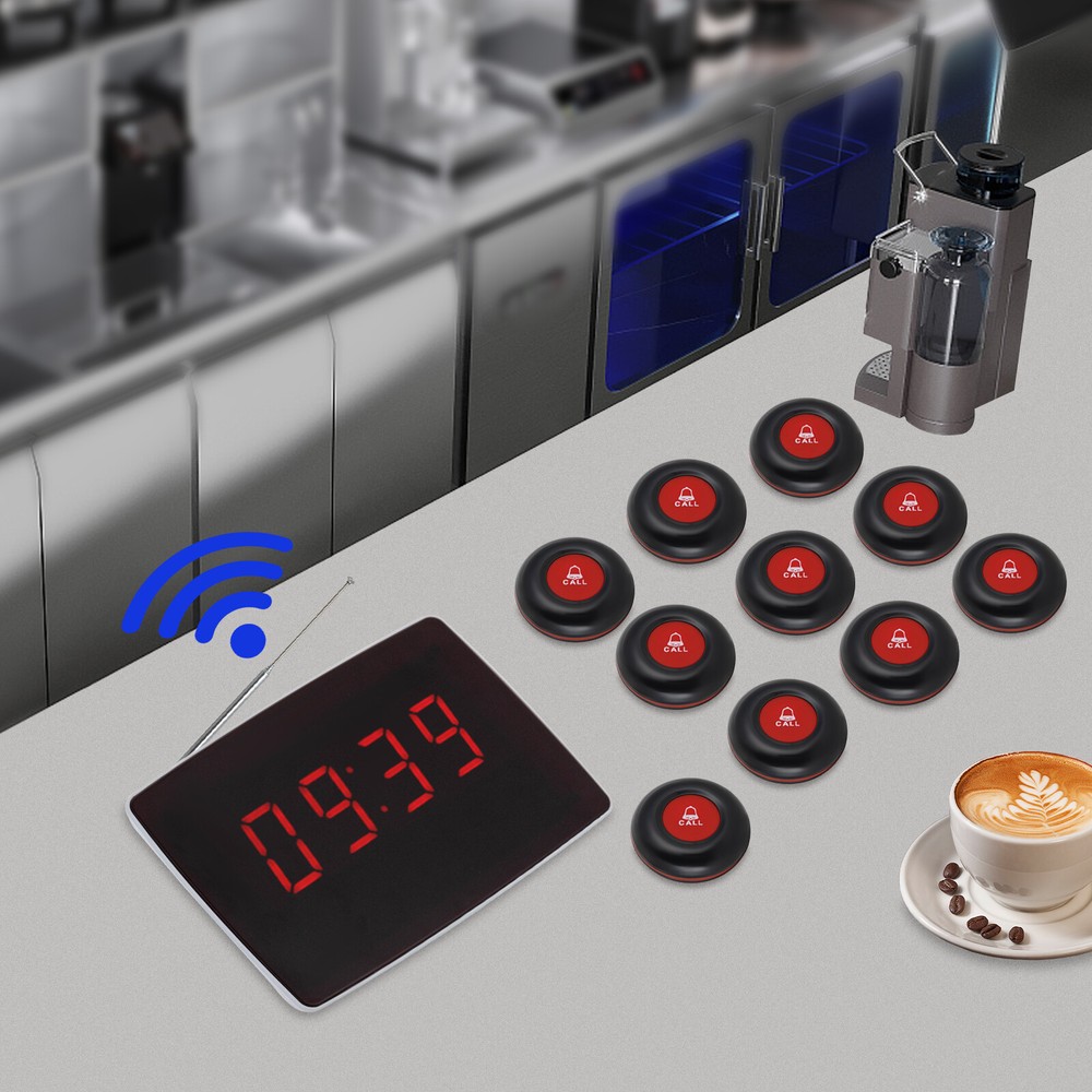 Wireless Calling System 10 Pcs Waterproof Patient Call Button 1 Display Receiver