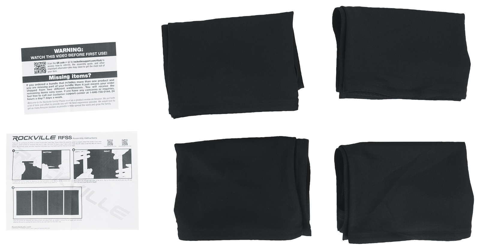 Rockville RFSSB Black DJ Event Facade 80" x 44" Steel Frame Booth+Travel+Scrim