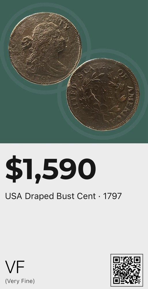 1797 Draped Bust Large Cent VF Details
