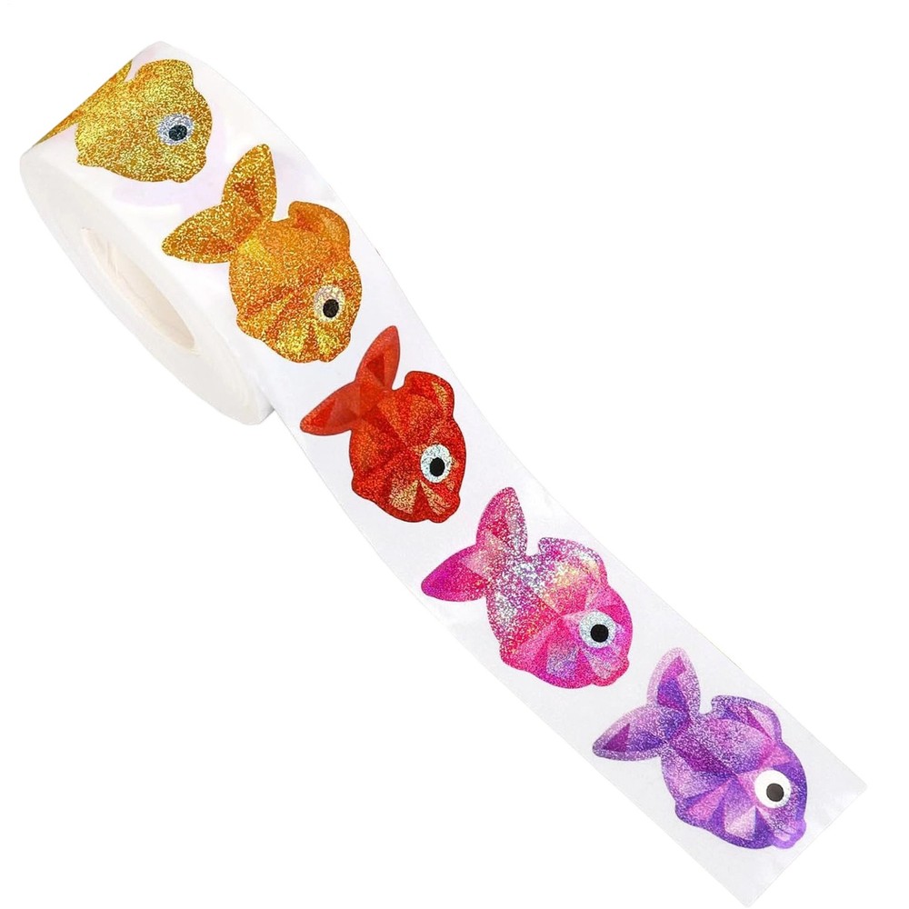 Fish Stickers 500 Sheets Assorted Fade-Proof Motivational Fish
