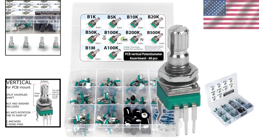 10 Values 60pcs Small Potentiometer Set
