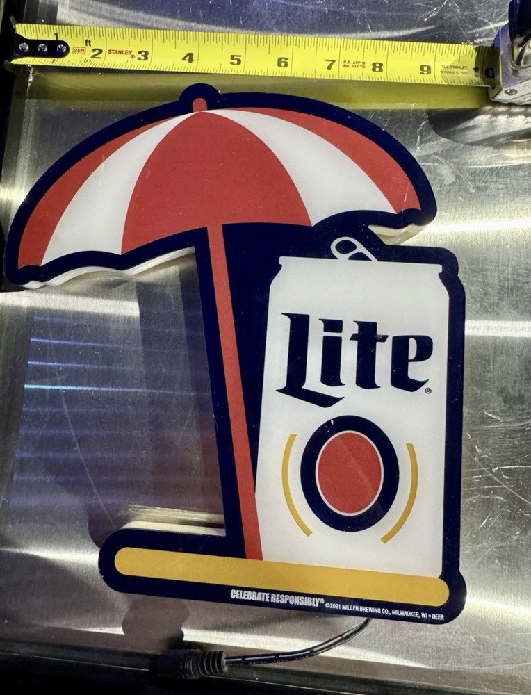 Miller Lite LED Beach Umbrella Sign