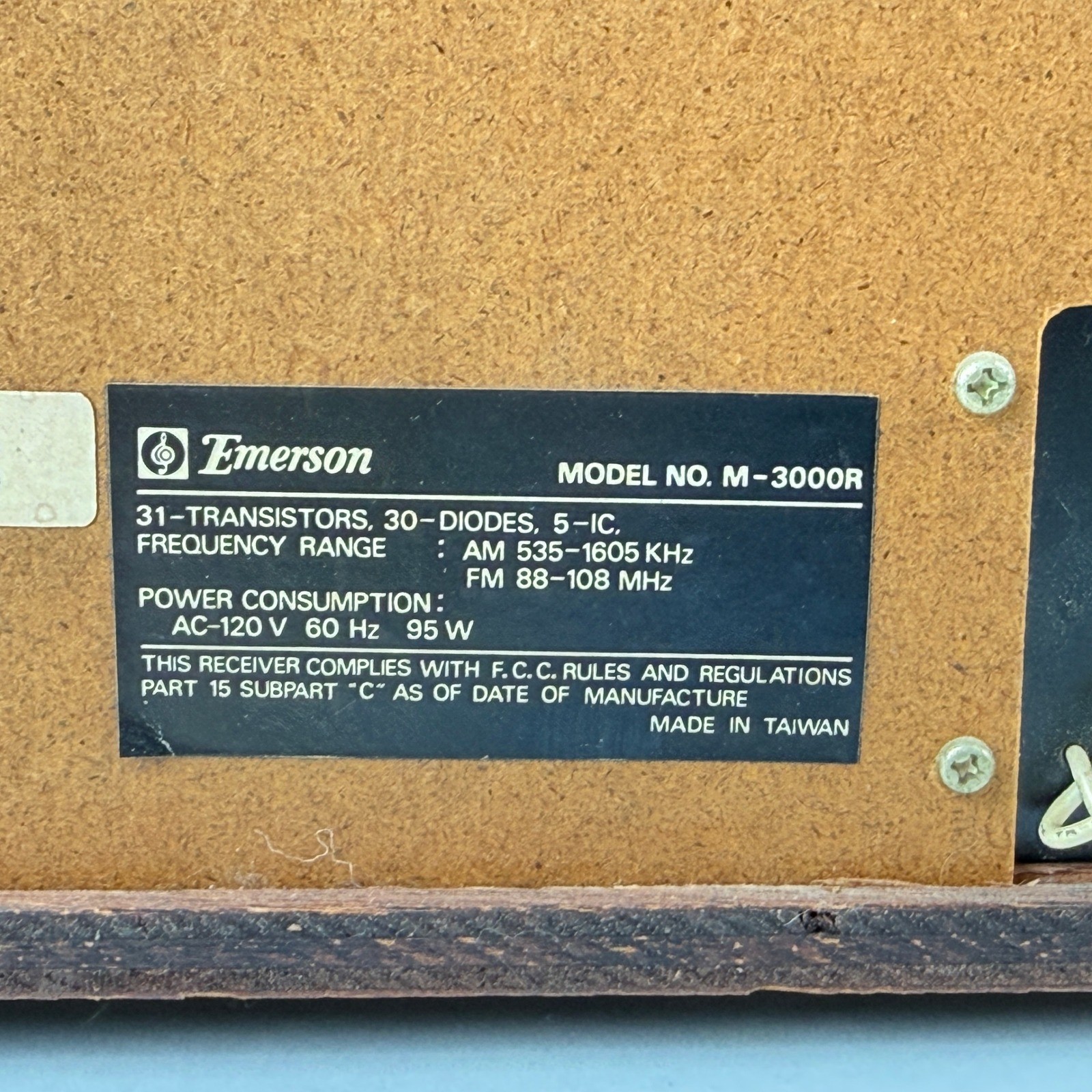 Emerson M 3000 Vintage Stereo System Turntable 8-Track Cassette AM/FM Receiver