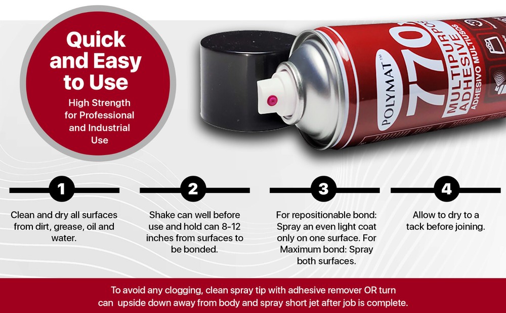 Polymat 770X POOL TABLE MULTIPURPOSE CLOTH INSTALLATION GLUE Professional Grade