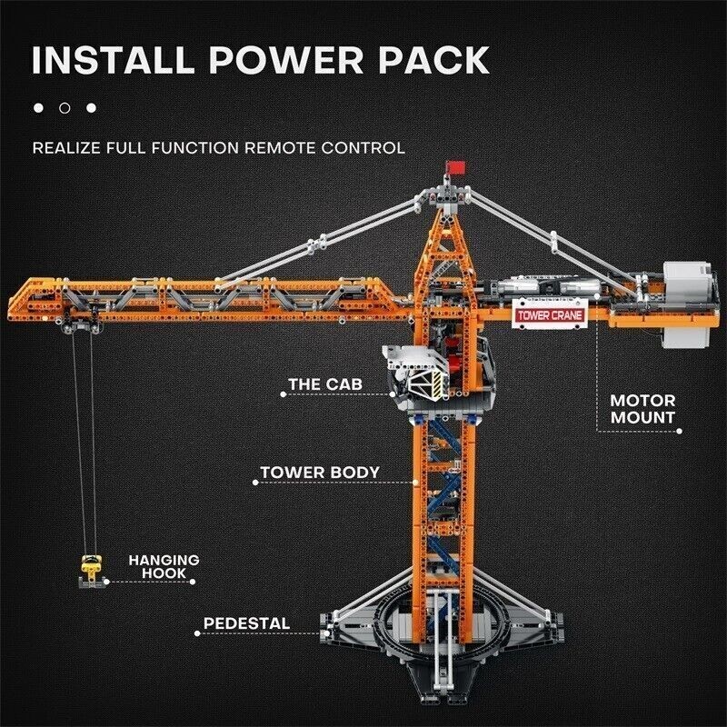1288PCS Remote Control Tower Crane MOC 22013 Model Building Blocks Bricks Toys