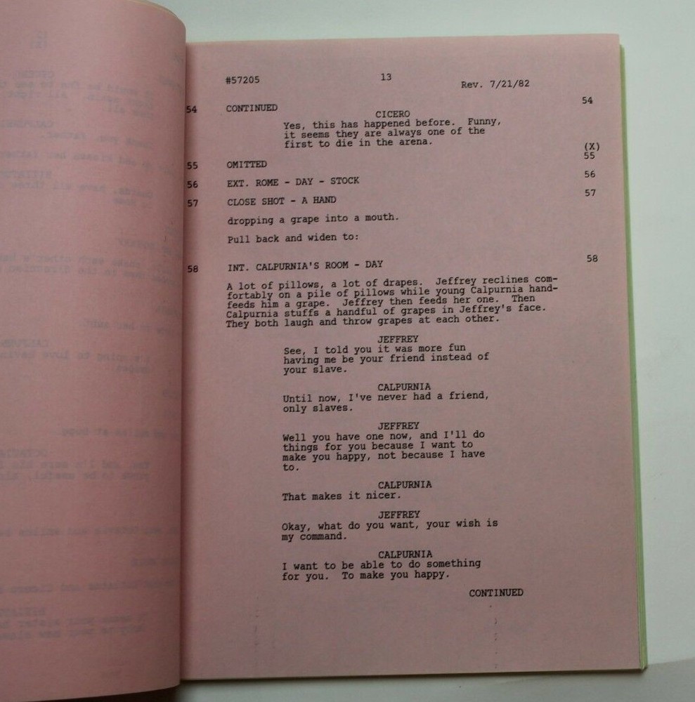 VOYAGERS! / Nick Thiel 1982 Script "Created Equal" ancient Rome save Spartacus