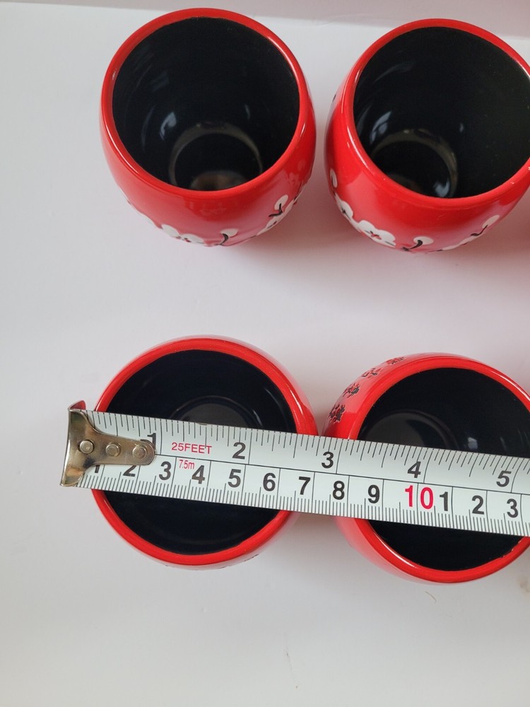 Asian tea set red and black