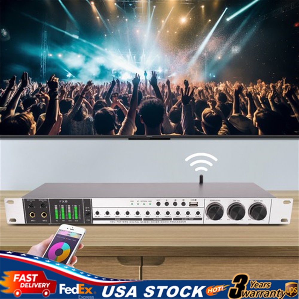 USB Audio Processor Mixer Professional Anti-howling Audio Processor w/ Bluetooth