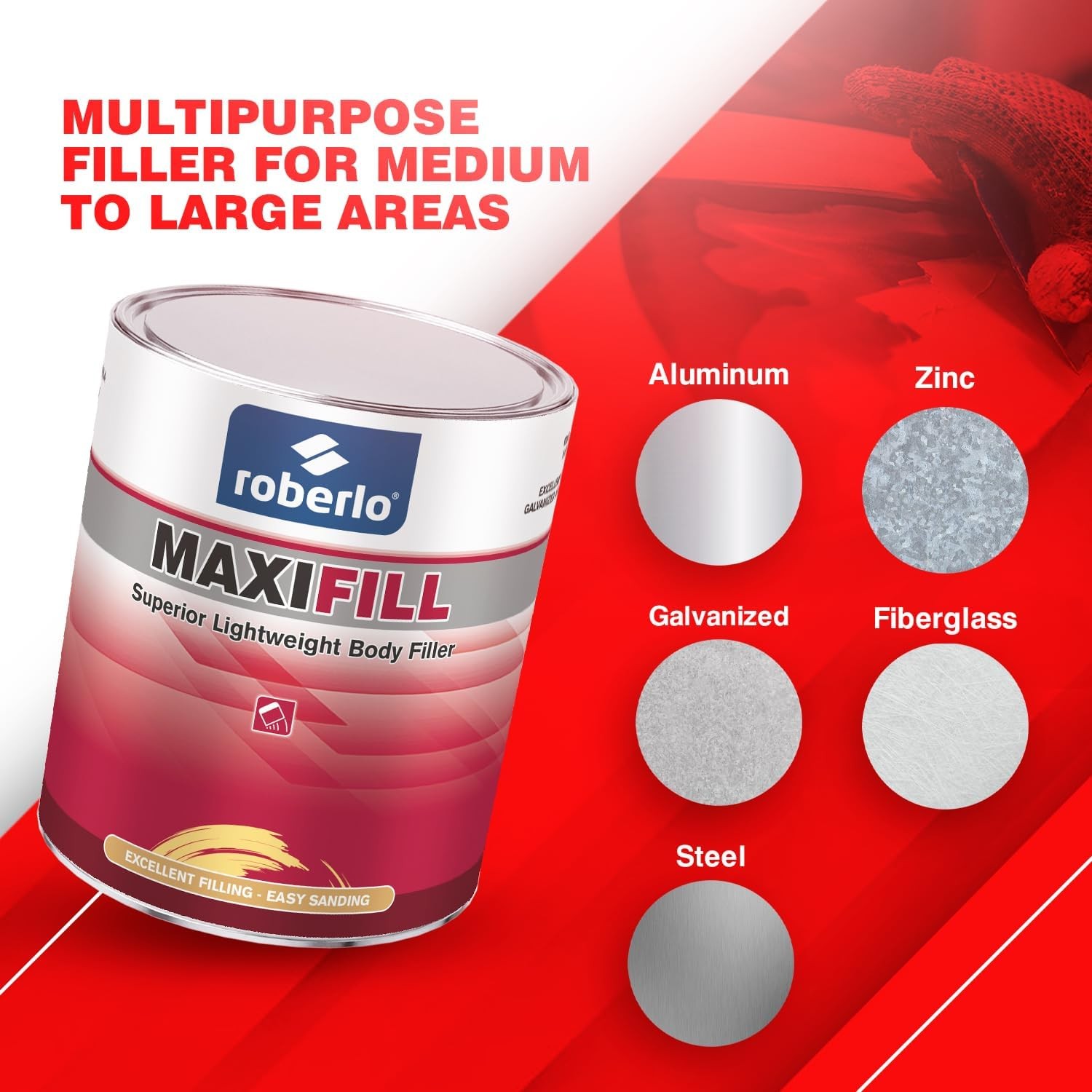 Maxifill Superior Lightweight Body Filler – Easy Sanding & Paintable for Car R