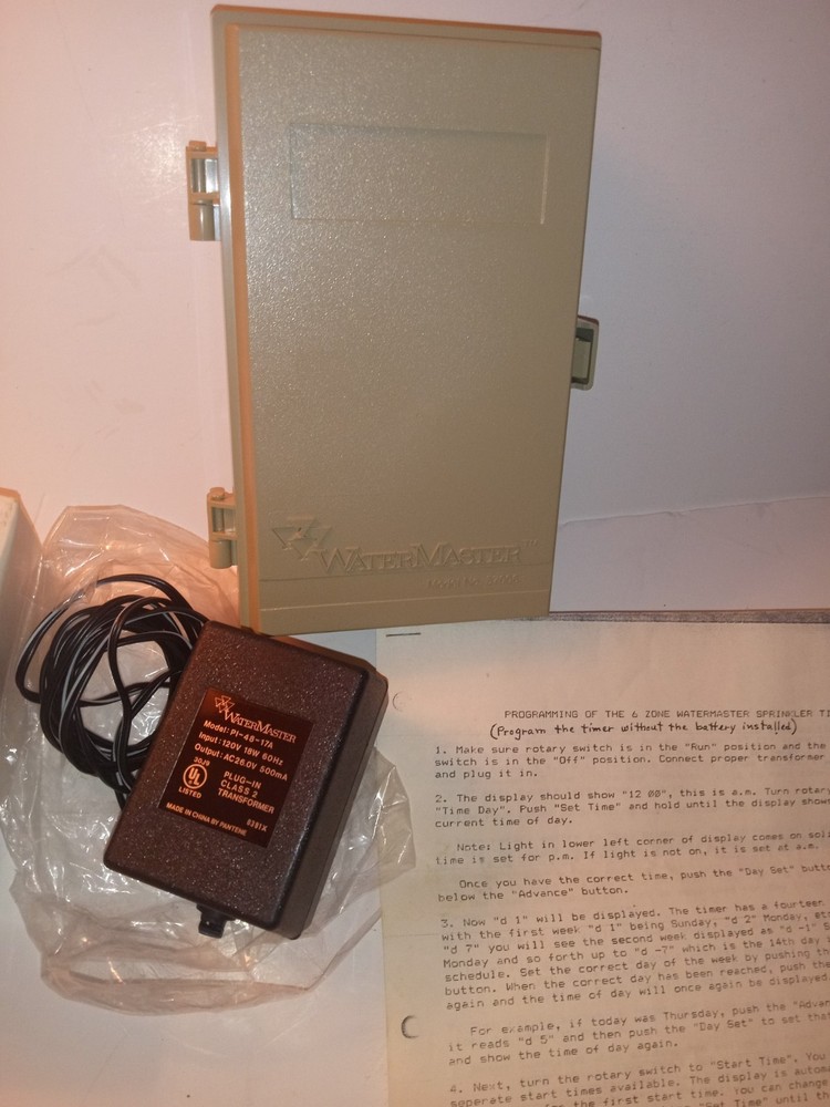 Orbit WATERMASTER Model# 57006 Automatic Sprinkler 6 Zone Timer w Transformer