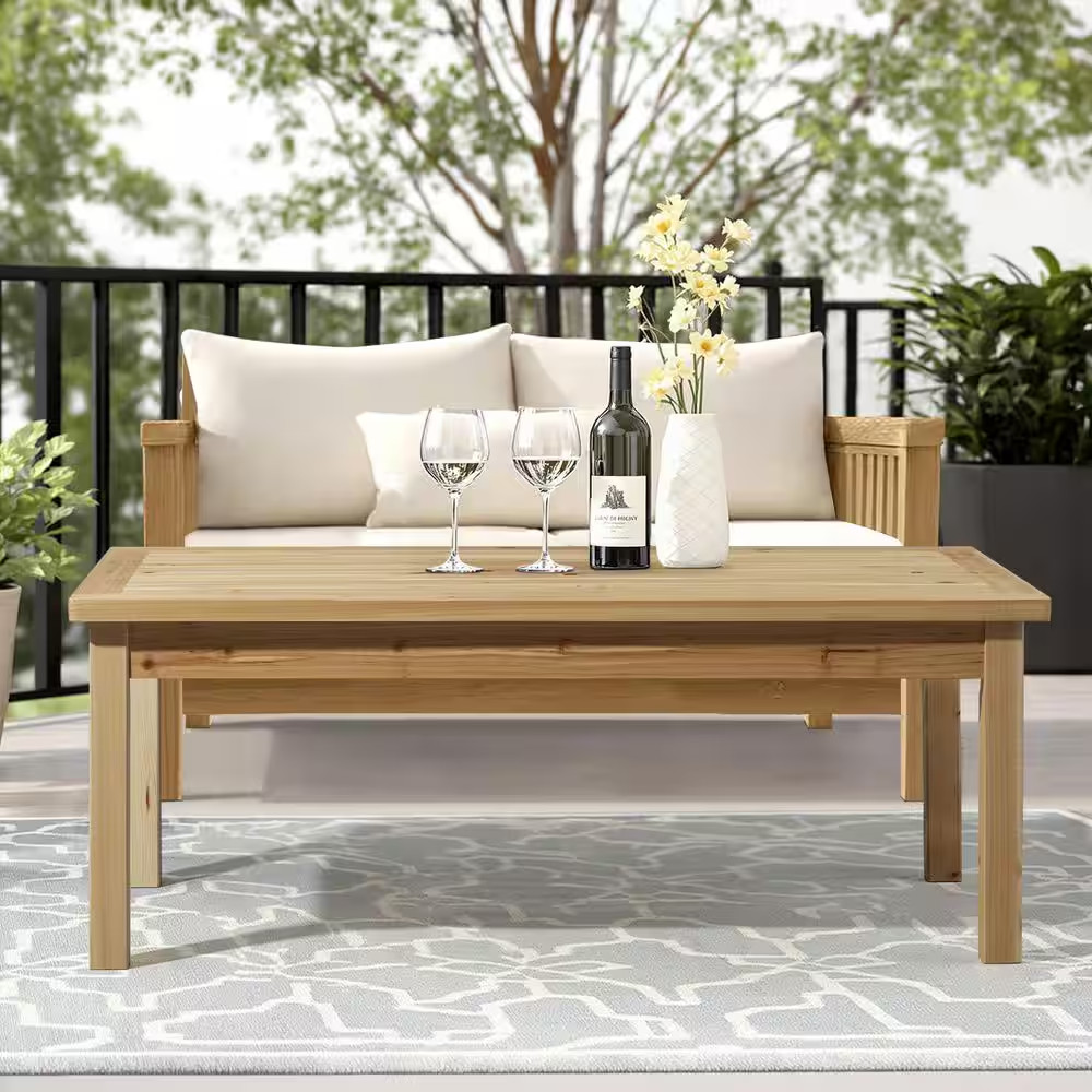 Patio Light Brown Wood Table