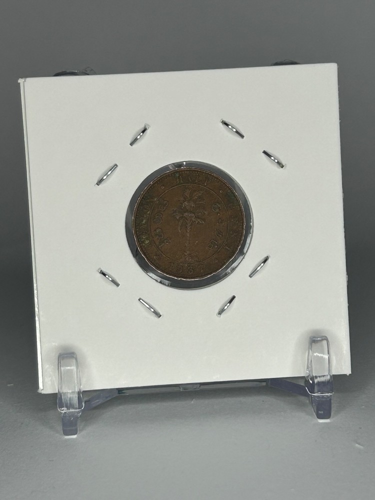 1937 Ceylon - Half Cent Coin